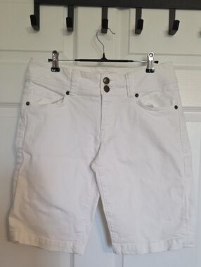 CAbi White Bermuda Denim Shorts